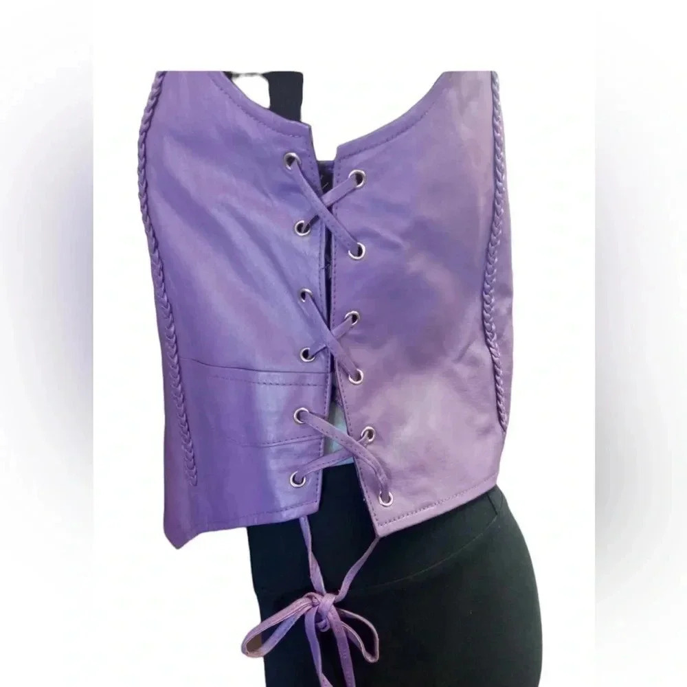 Bikers Club Violet Nylon Motorcycle Adjustable Vest Size Medium - Picture 4 of 11